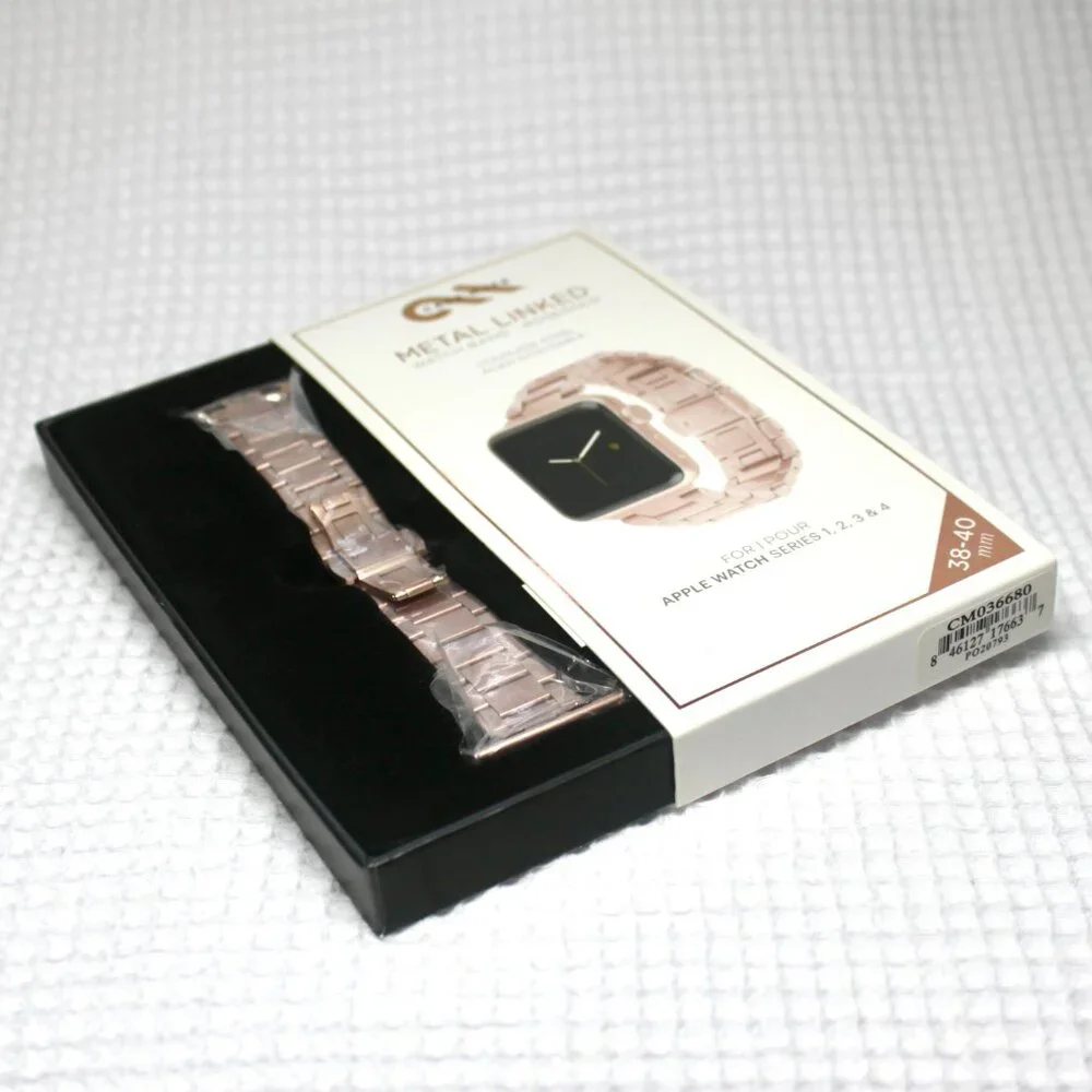NWT Case-Mate Rose Gold Metal Linked Apple Watch Band Series 1-4 38-40 mm